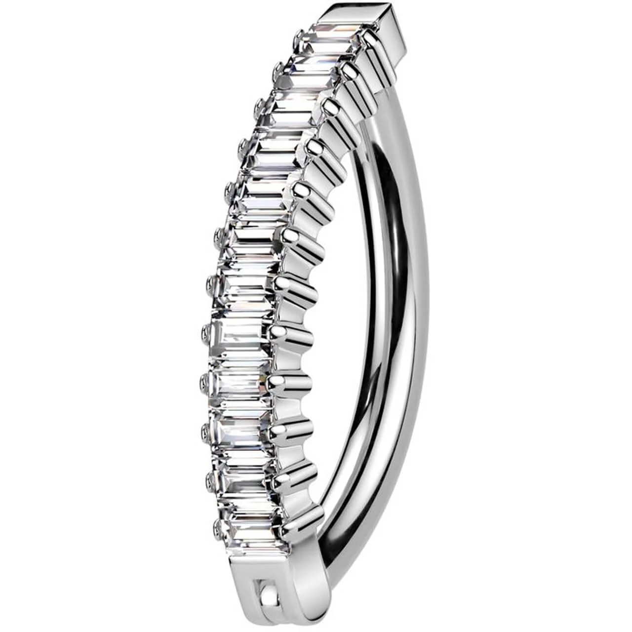 Titan Bauchnabelpiercing Zirkonia Baguette Schliff