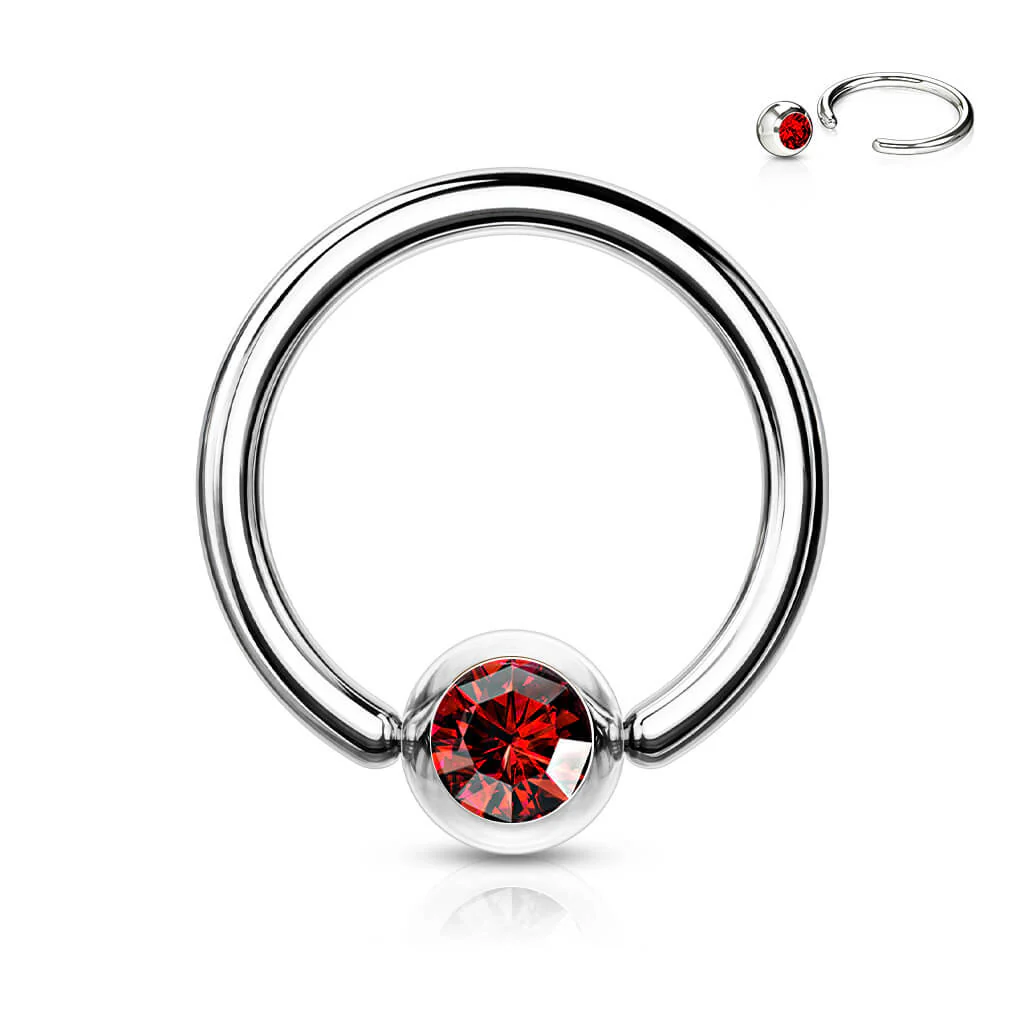 Ring Kugel Zirkonia Klemmkugelring - Image 10