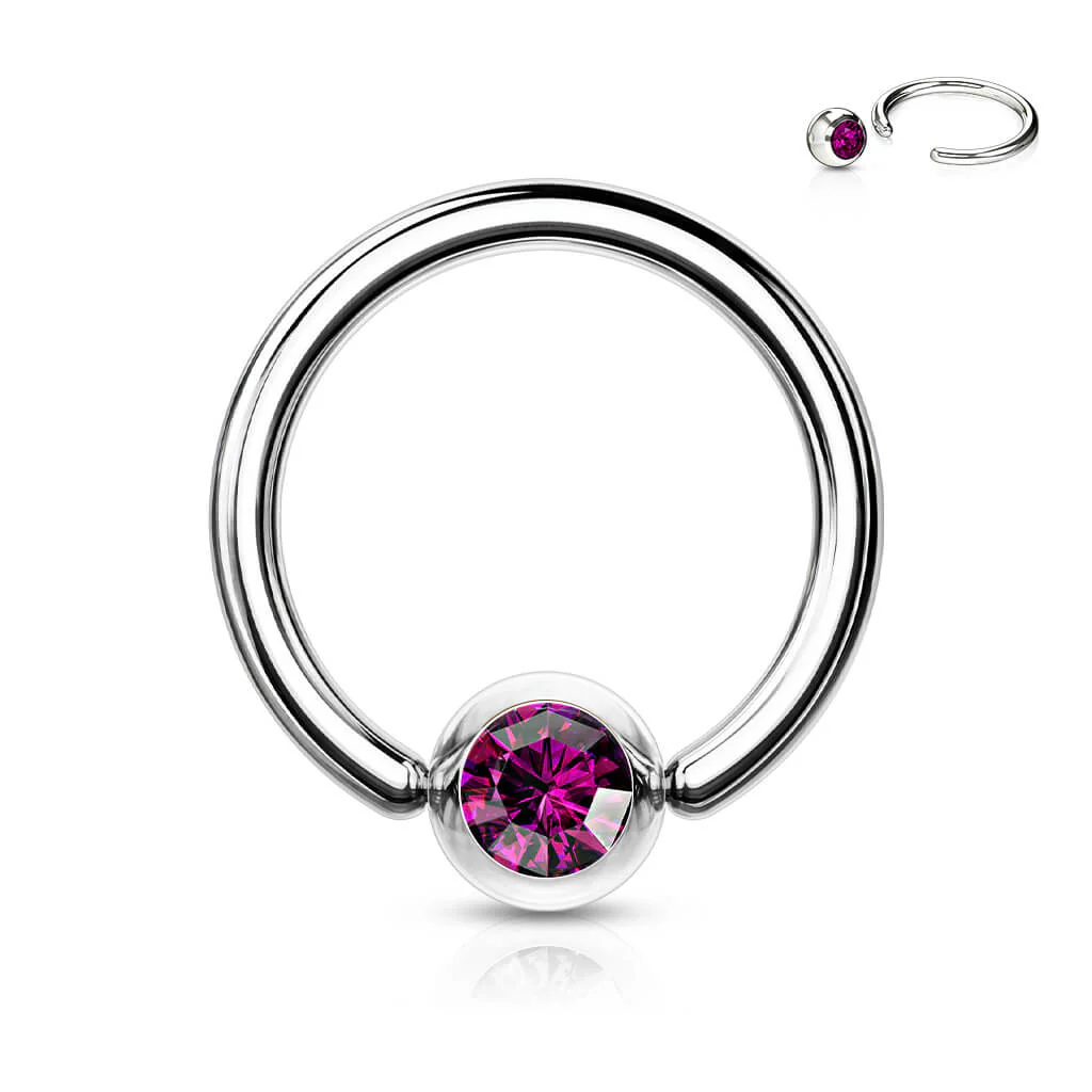 Ring Kugel Zirkonia Klemmkugelring - Image 4