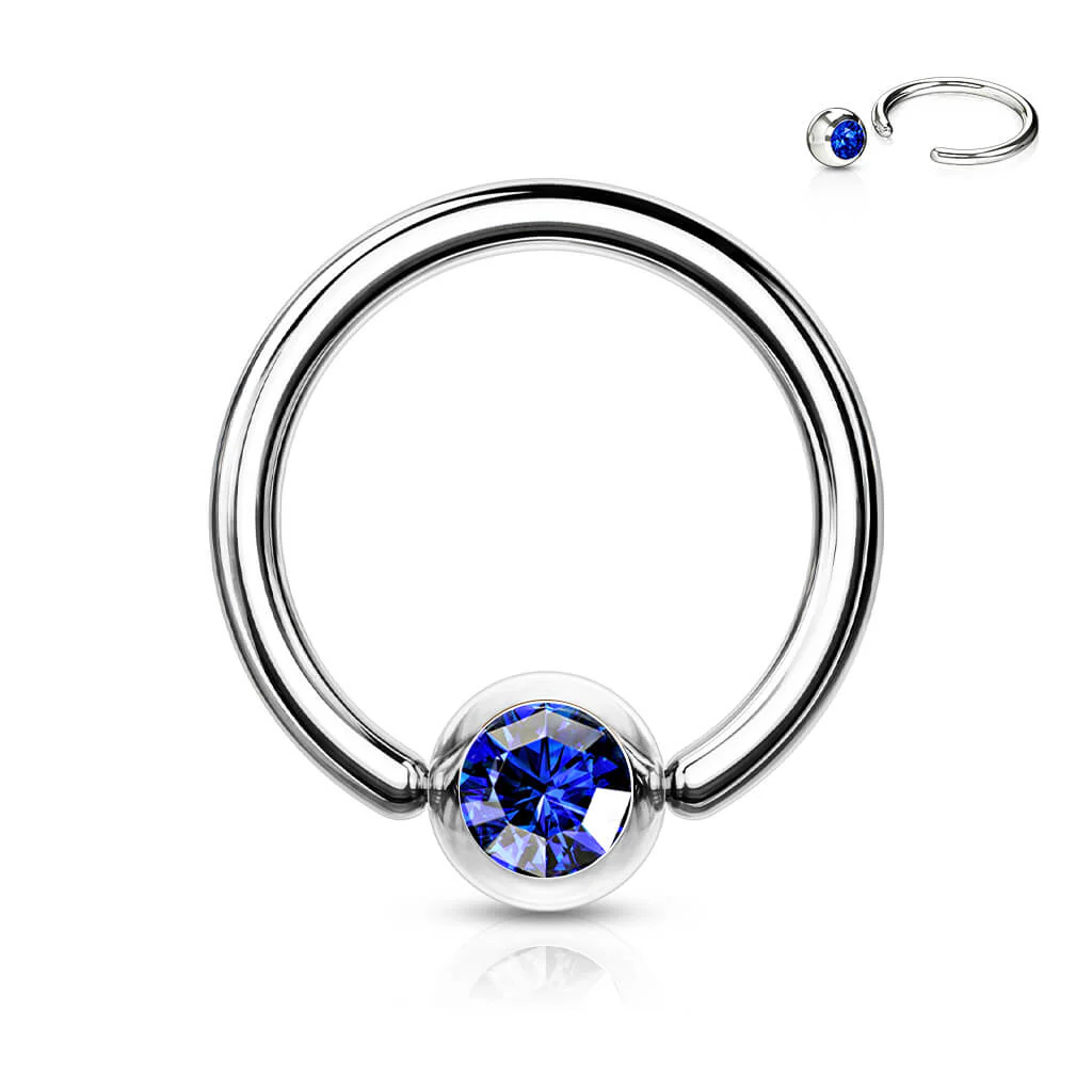 Ring Kugel Zirkonia Klemmkugelring - Image 6
