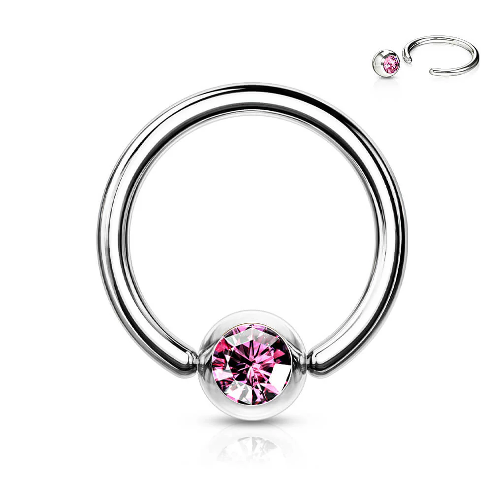 Ring Kugel Zirkonia Klemmkugelring - Image 8