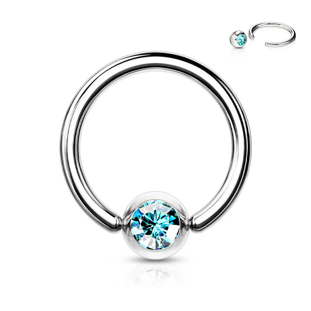Ring Kugel Zirkonia Klemmkugelring - Image 9