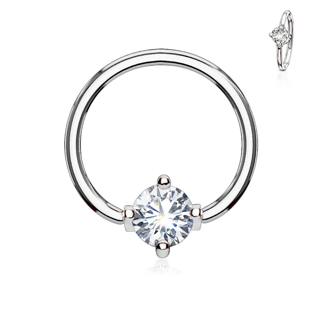 Ring Zirkonia Rund Klemmkugelring - Image 4