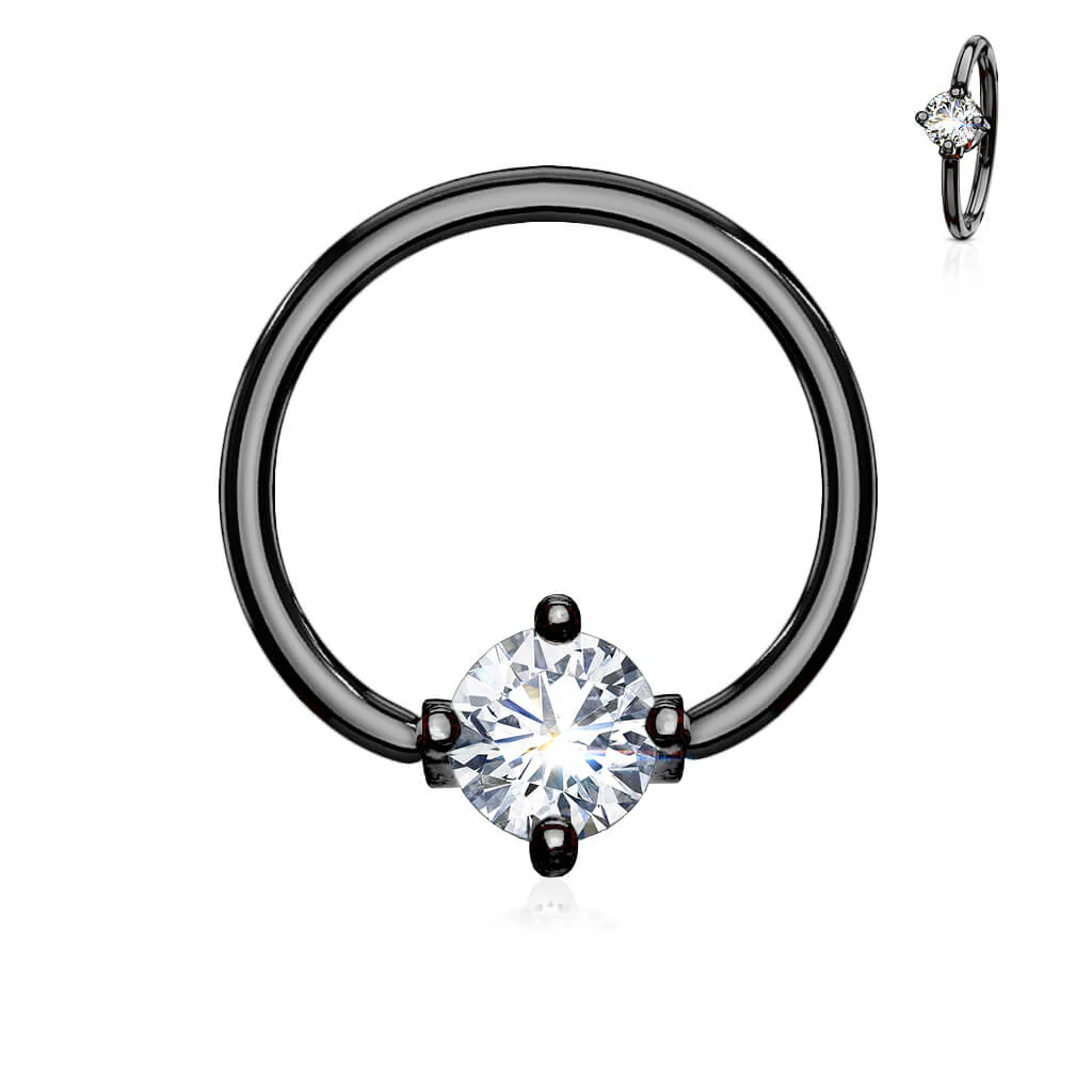 Ring Zirkonia Rund Klemmkugelring - Image 6