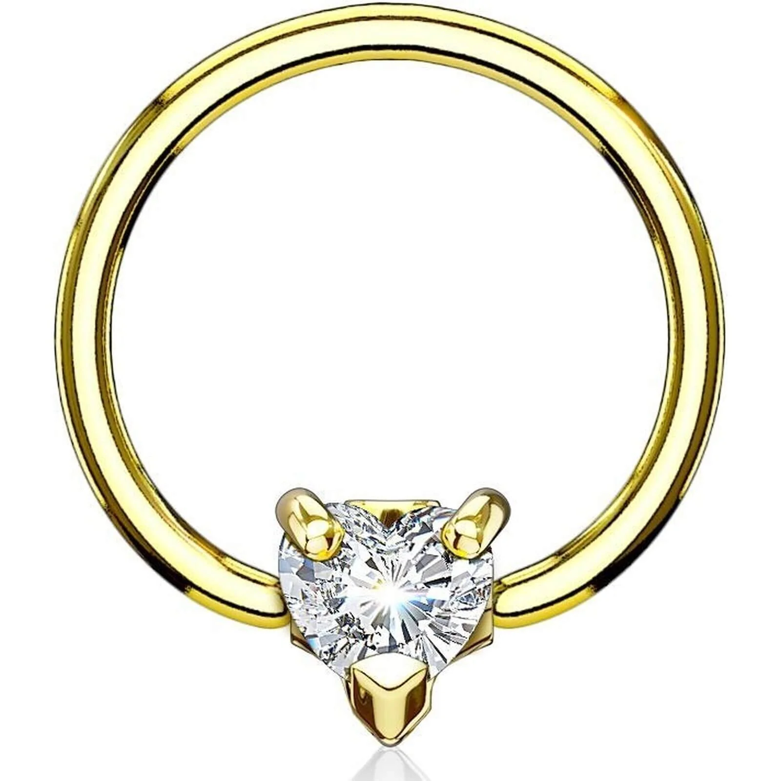 Ring Herz Zirkonia Klemmkugelring