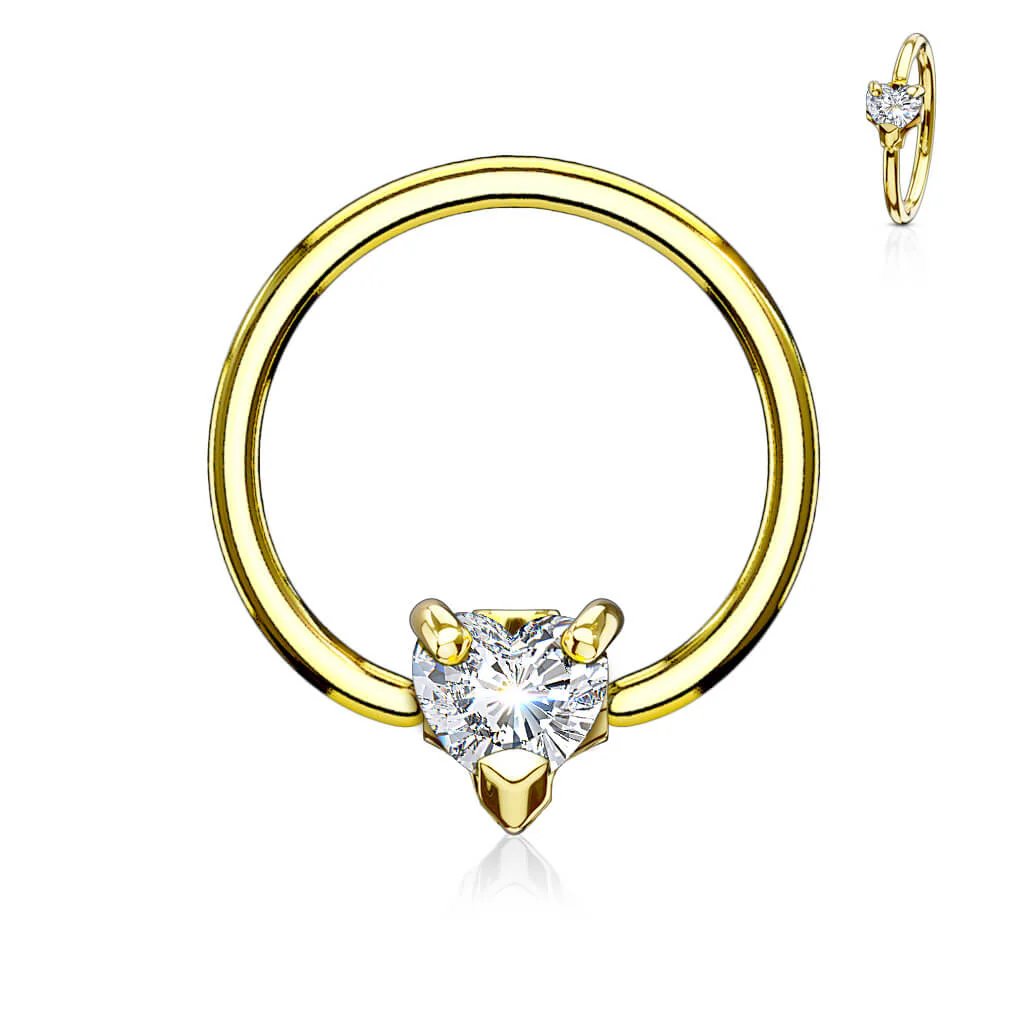 Ring Herz Zirkonia Klemmkugelring - Image 4