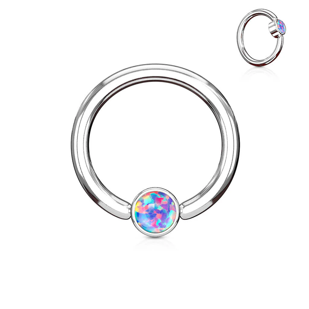 Ring Kugel Flach Zirkonia Silber Klemmkugelring - Image 6