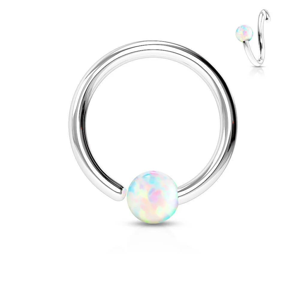 Ring Kugel Opal Silber Biegbar - Image 3