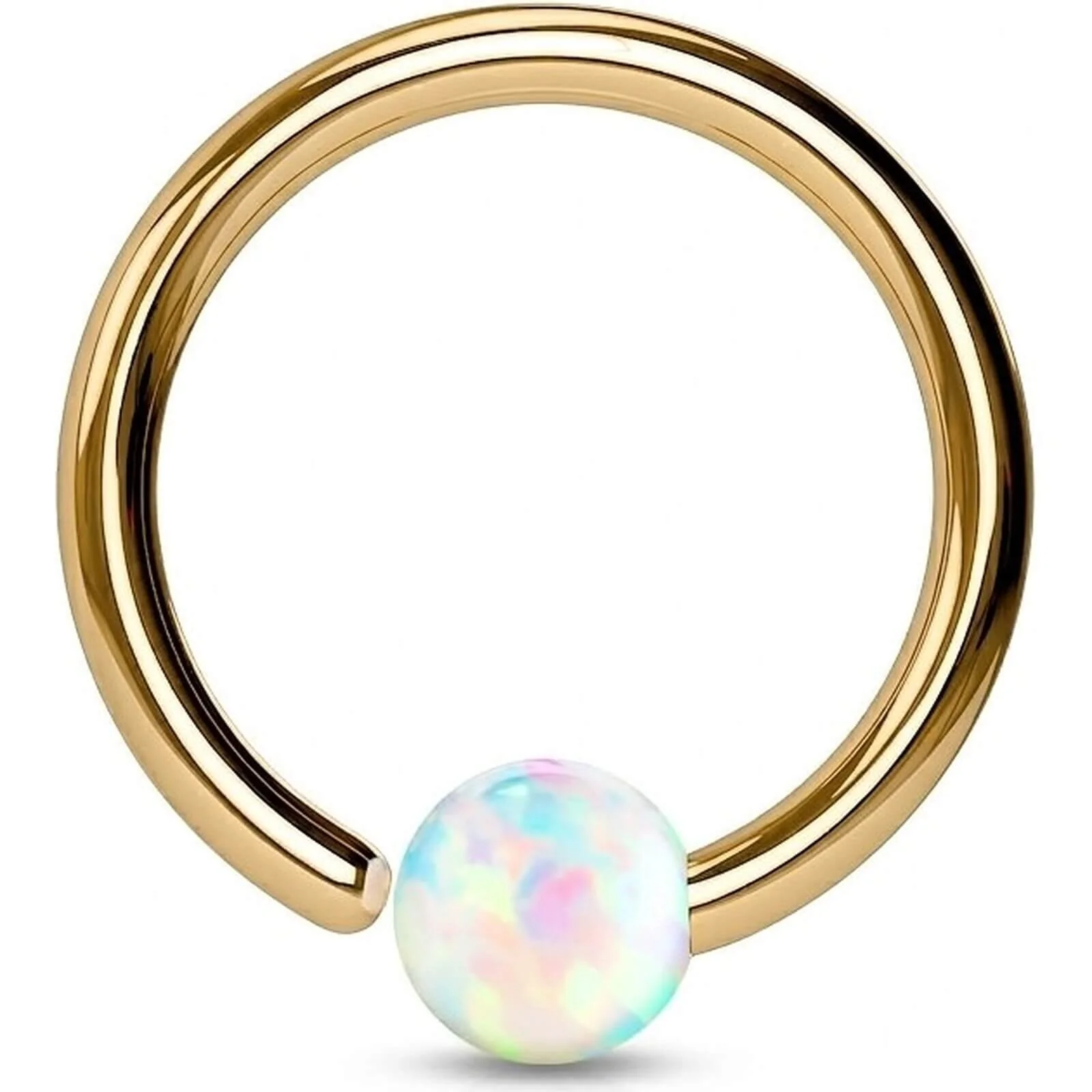Ring Kugel Opal Rose Gold PVD Biegbar
