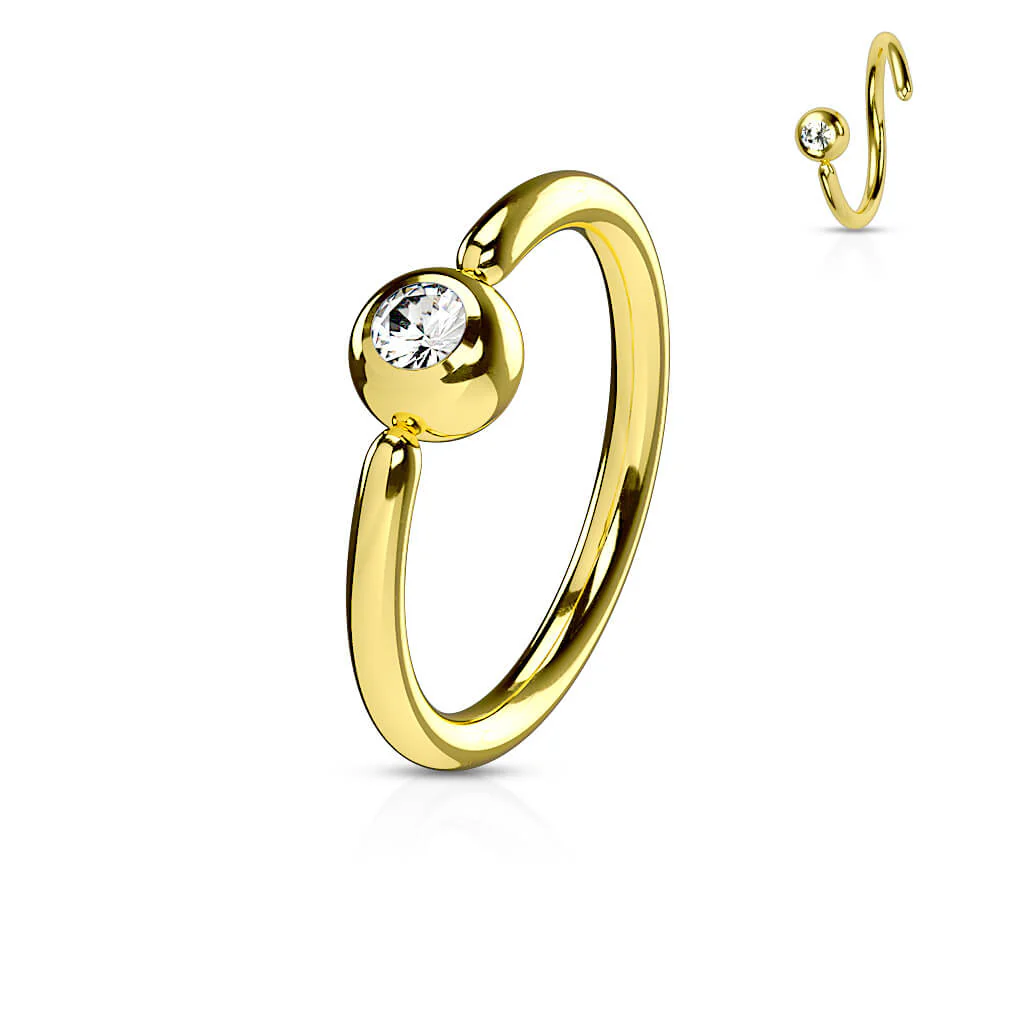 Ring Kugel Zirkonia PVD Biegbar - Image 2