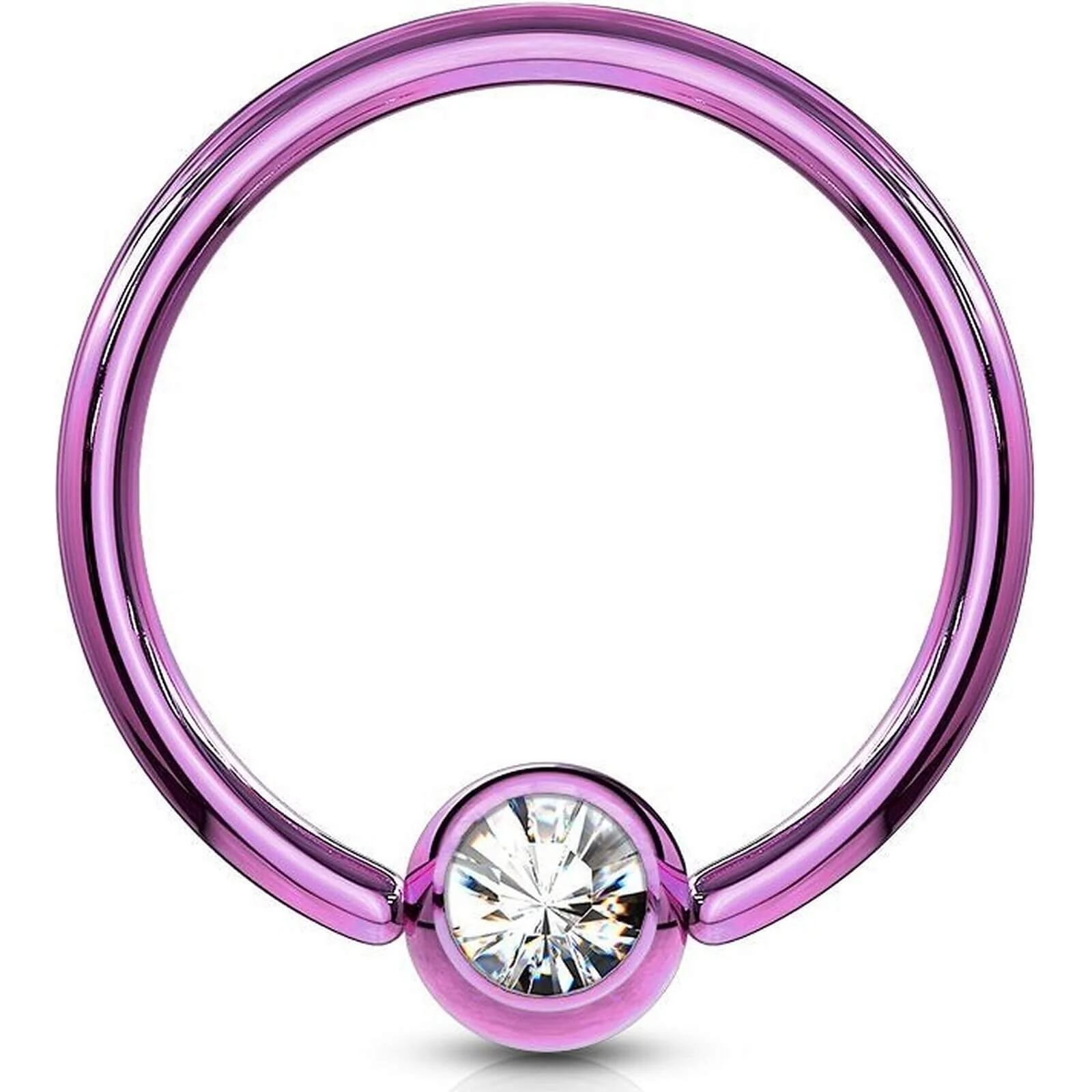 Ring Kugel Zirkonia Titan PVD Klemmkugelring