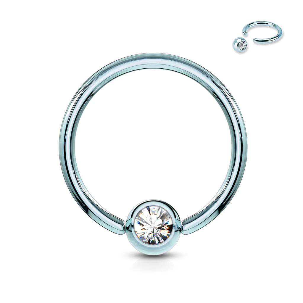 Ring Kugel Zirkonia Titan PVD Klemmkugelring - Image 10