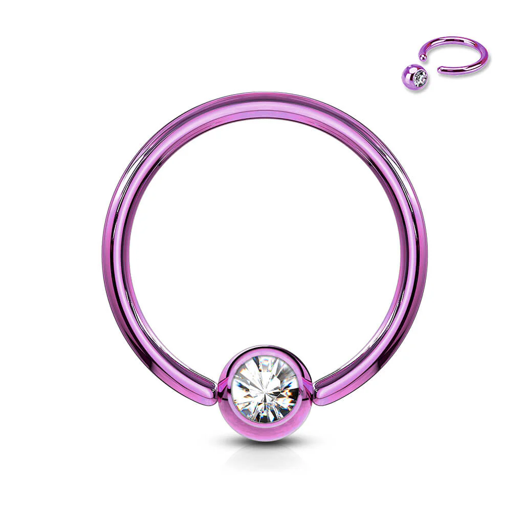Ring Kugel Zirkonia Titan PVD Klemmkugelring - Image 4