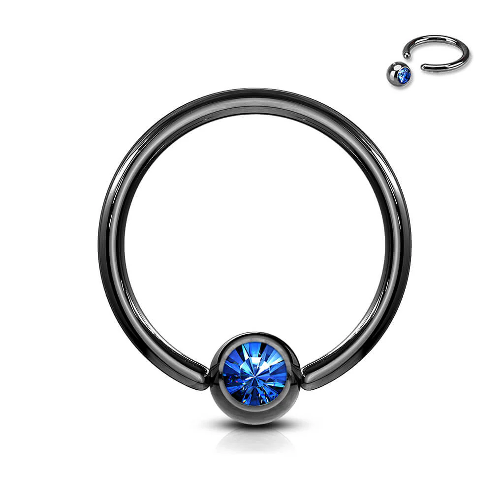 Ring Kugel Zirkonia Titan PVD Klemmkugelring - Image 6
