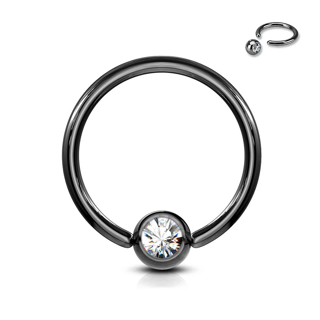 Ring Kugel Zirkonia Titan PVD Klemmkugelring - Image 7