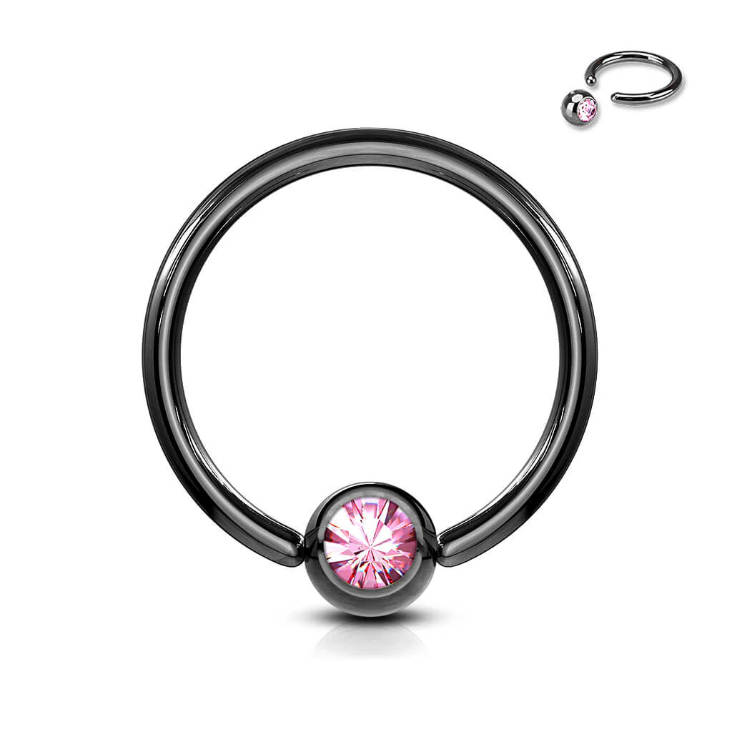 Ring Kugel Zirkonia Titan PVD Klemmkugelring - Image 8
