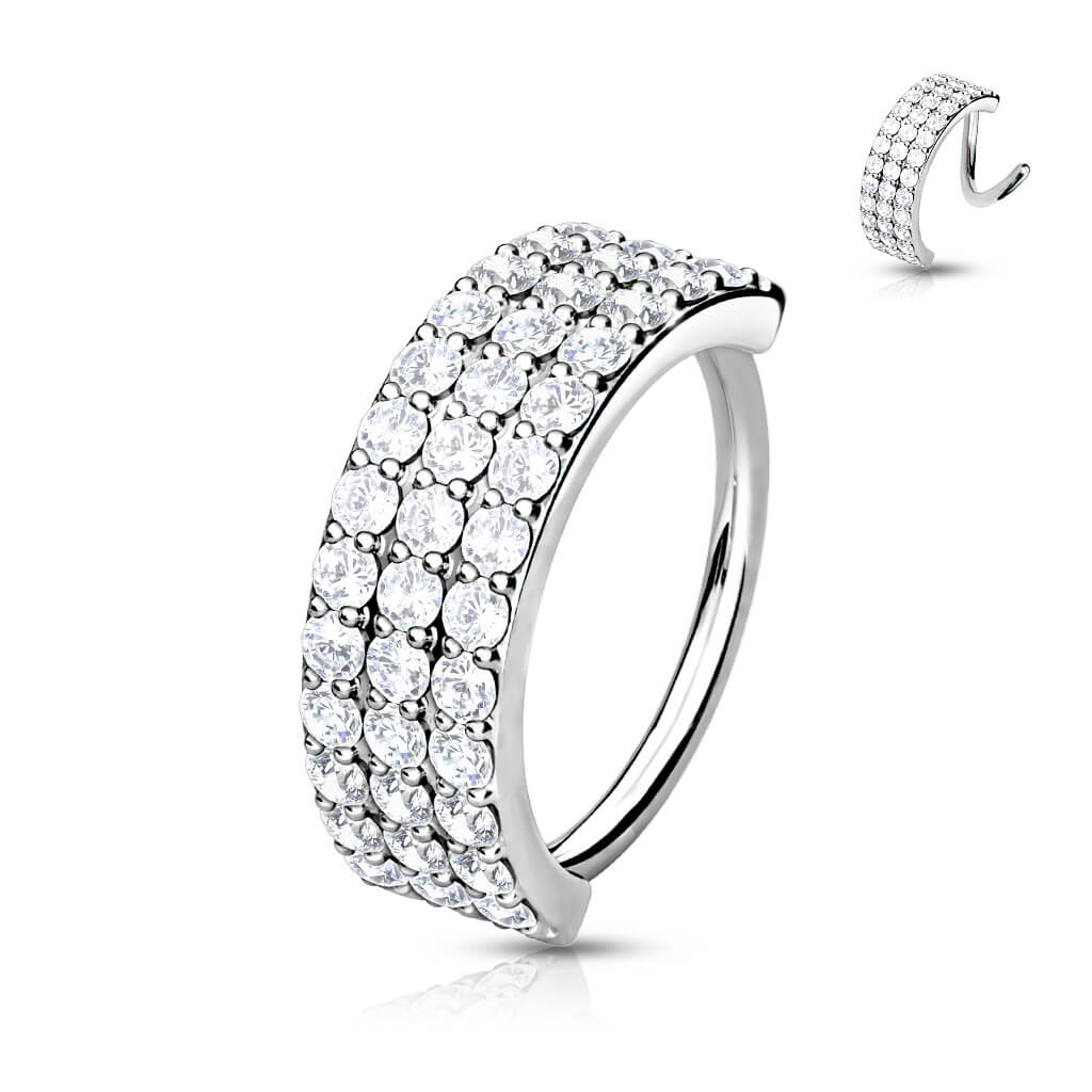 Ring Dreireiher Zirkonia Biegbar - Image 3