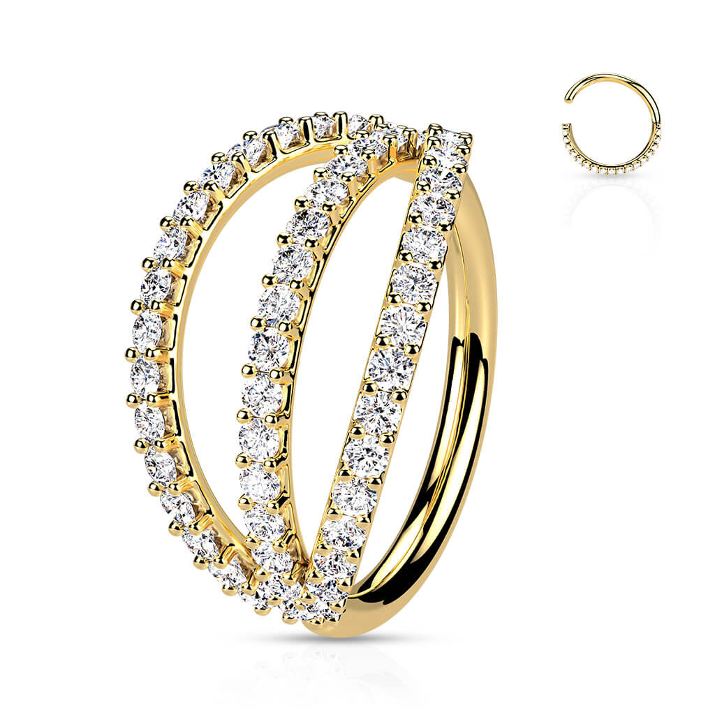 Ring Zirkonia Dreier Linie Biegbar - Image 3