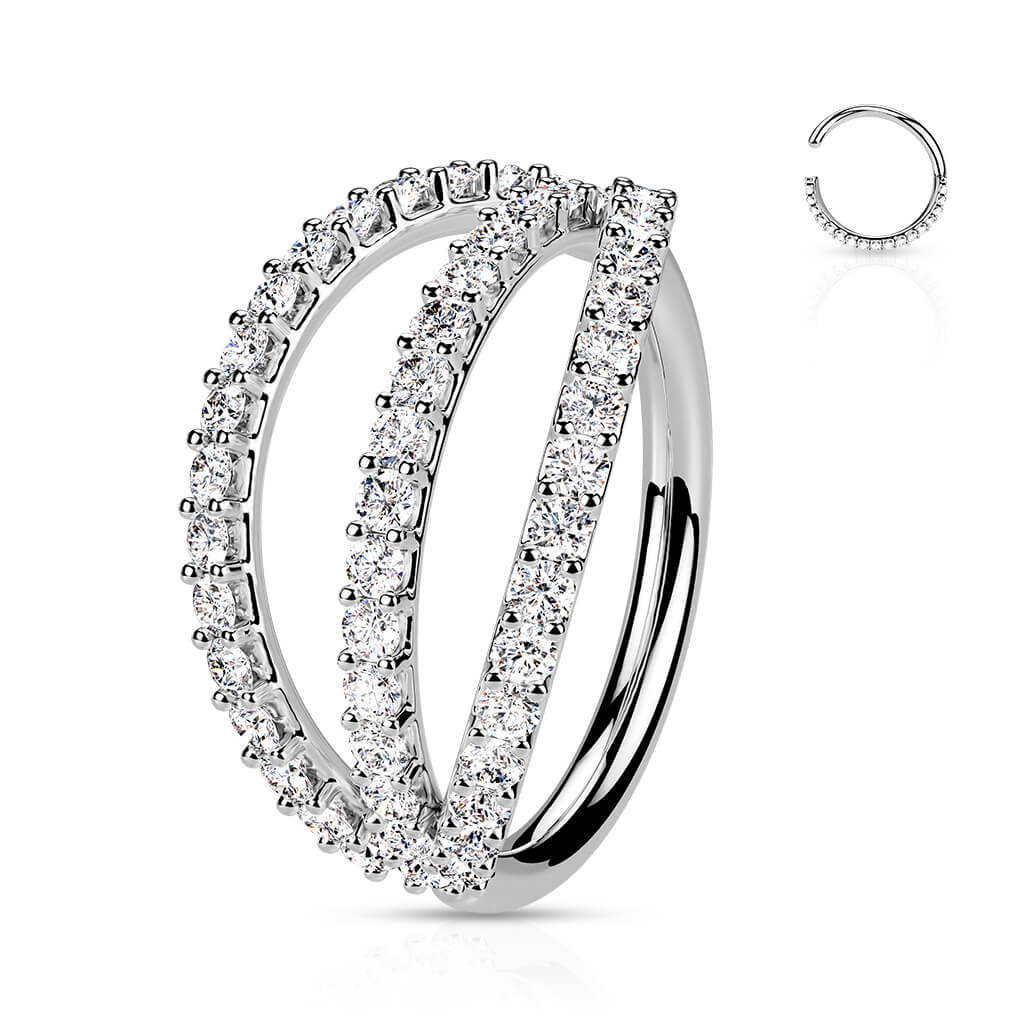 Ring Zirkonia Dreier Linie Biegbar - Image 5