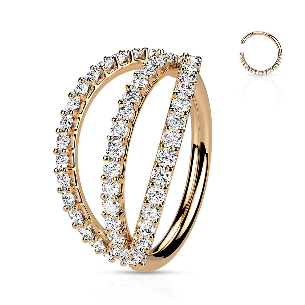 Ring Zirkonia Dreier Linie Biegbar - Image 7