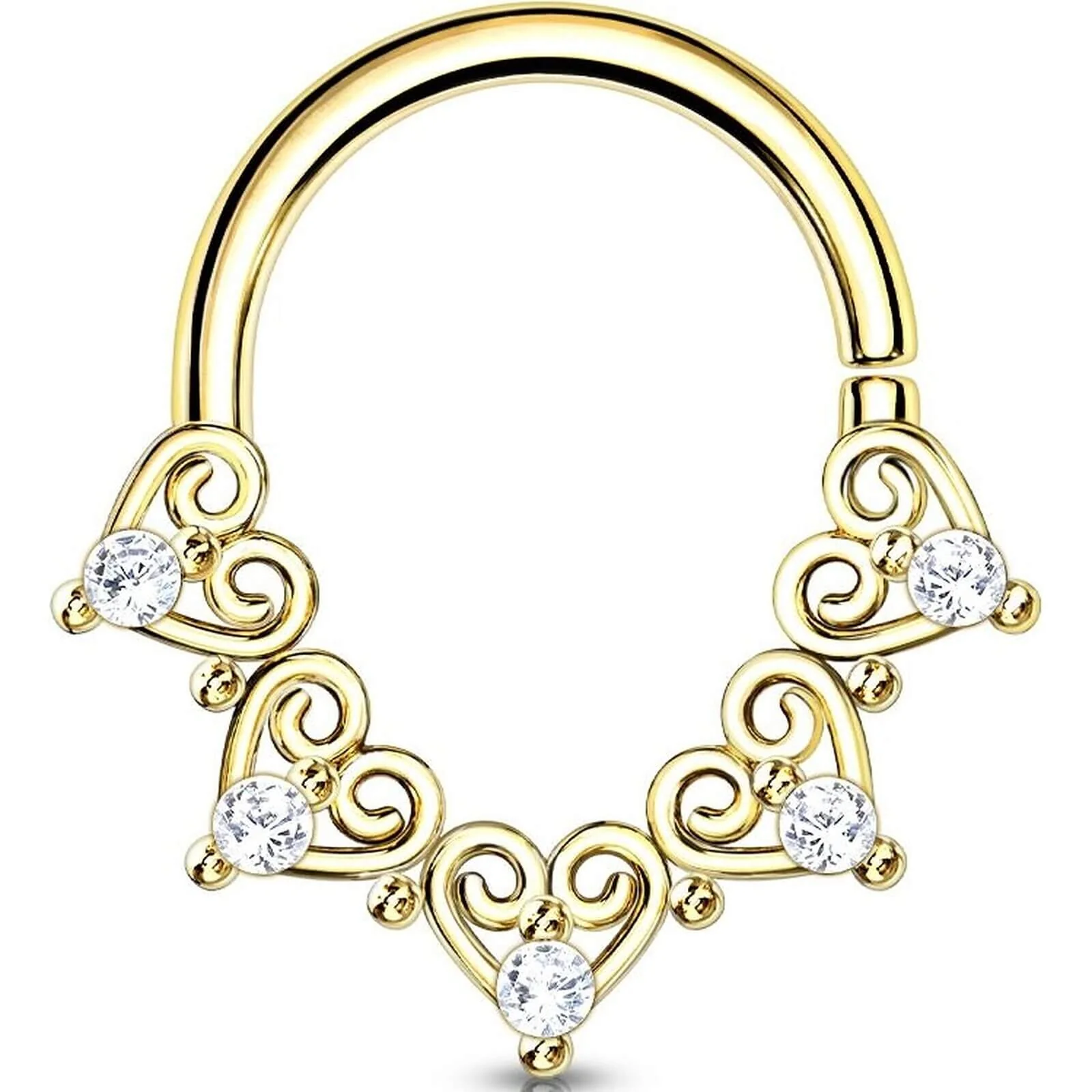 Ring Herz beweglich Zirkonia Silber Biegbar