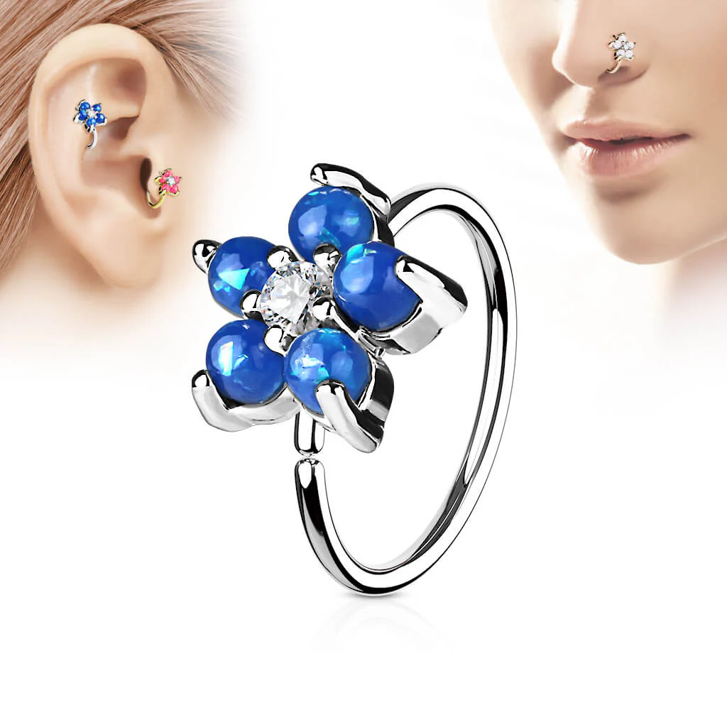 Ring Blume Zirkonia Silber Biegbar - Image 2