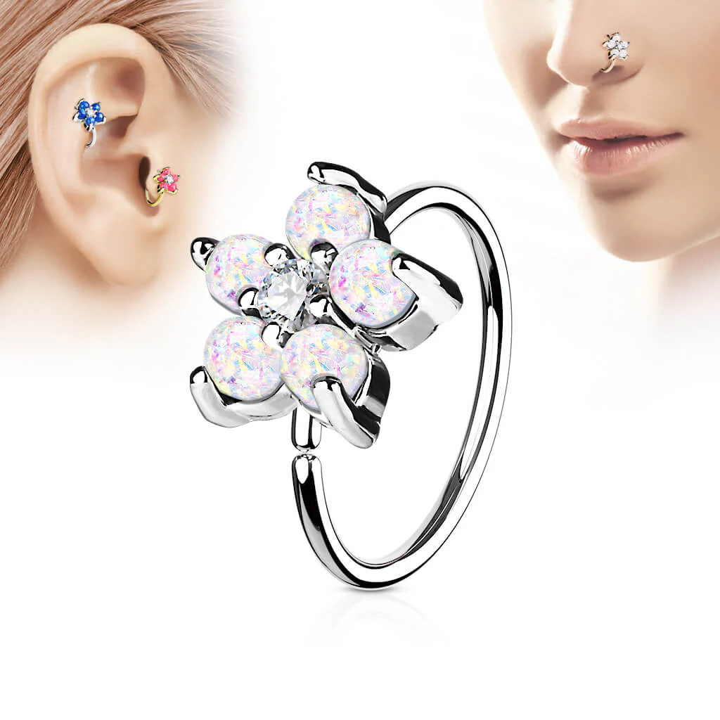 Ring Blume Zirkonia Silber Biegbar - Image 6