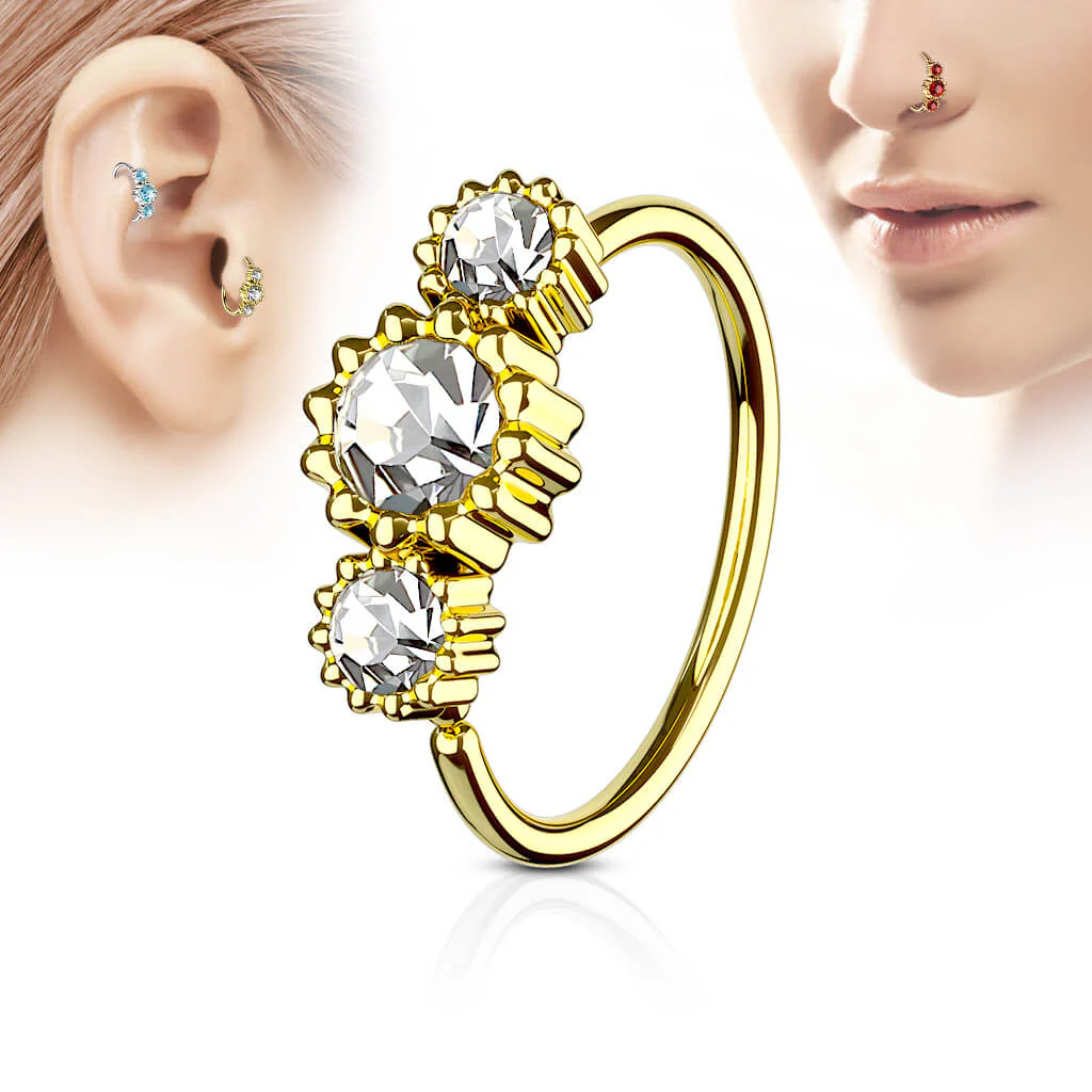 Ring 3 Zirkonia Gold PVD Biegbar - Image 3