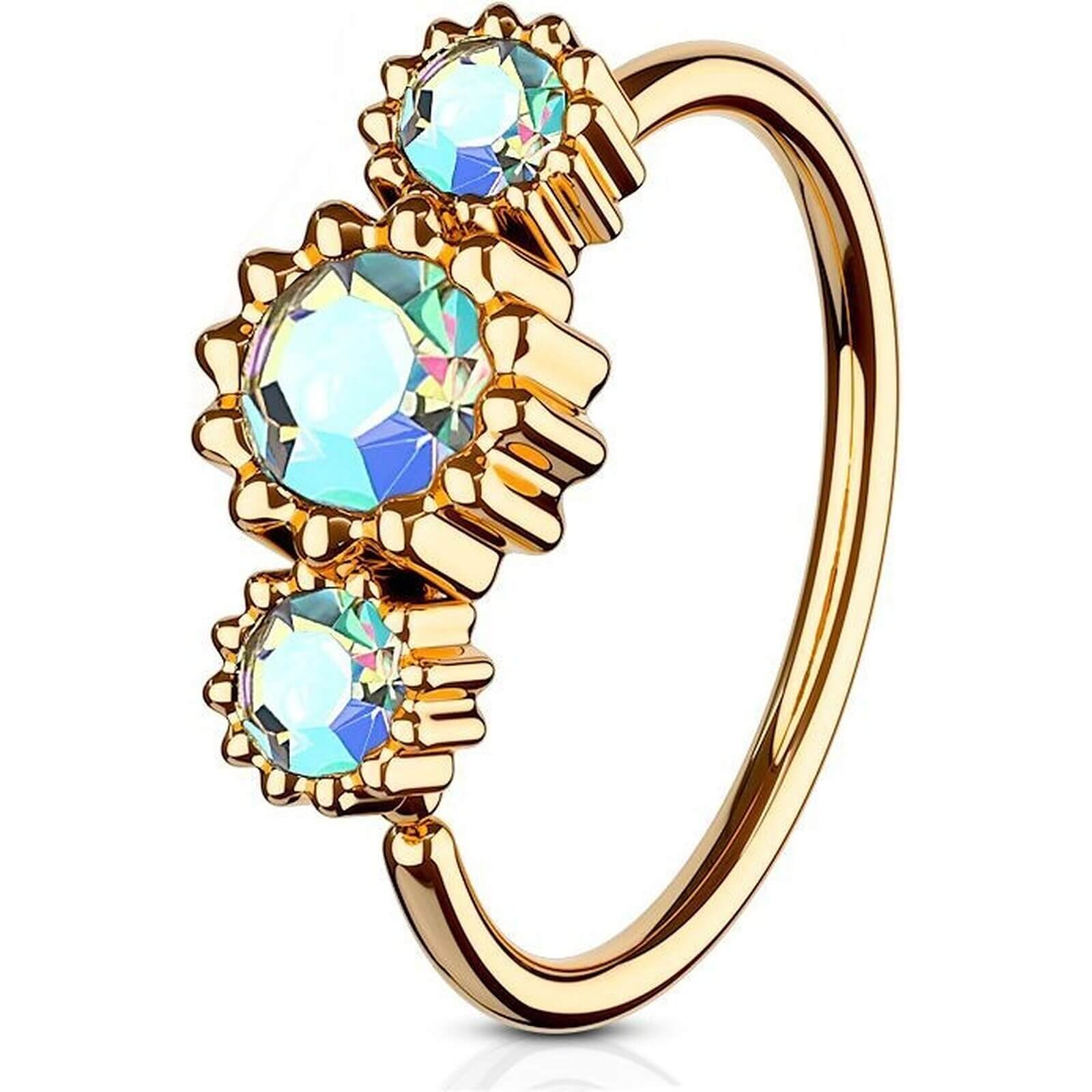 Ring 3 Zirkonia Roségold  Biegbar