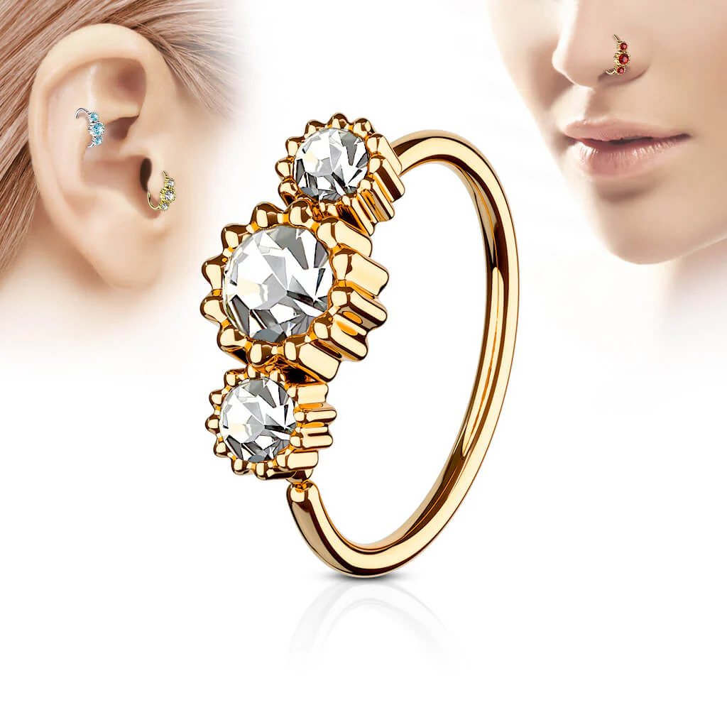 Ring 3 Zirkonia Roségold  Biegbar - Image 3