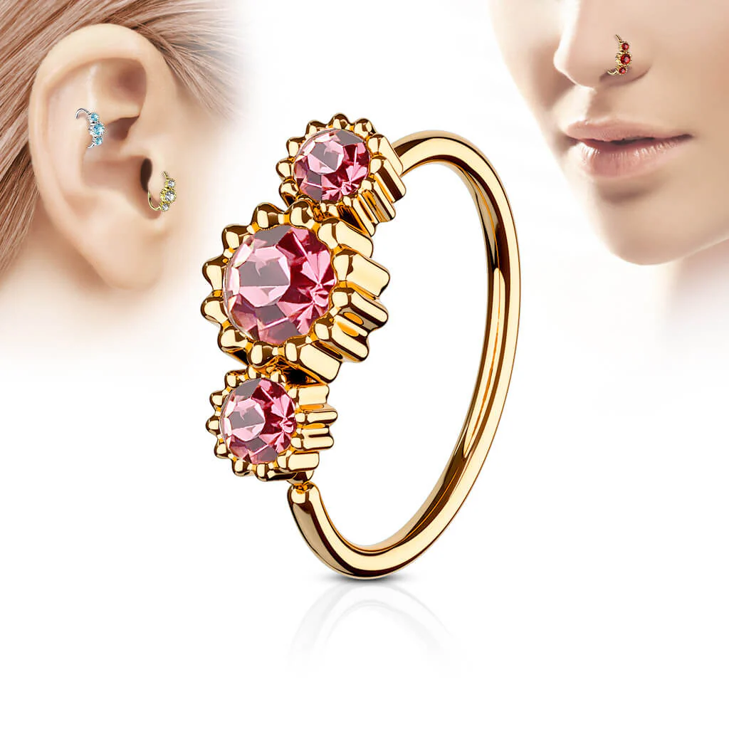 Ring 3 Zirkonia Roségold  Biegbar - Image 4