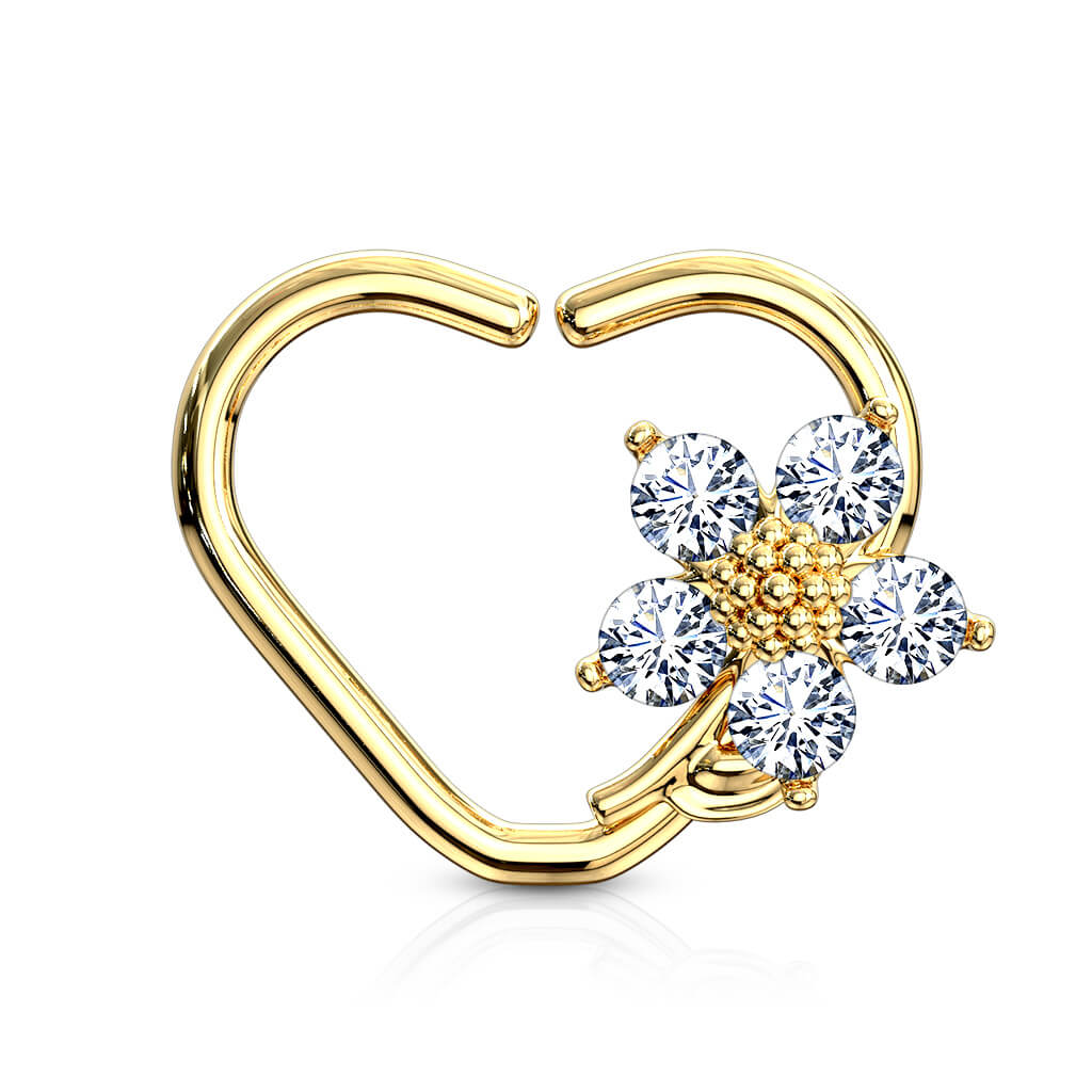 Ring Herz Blume Zirkonia Biegbar - Image 6