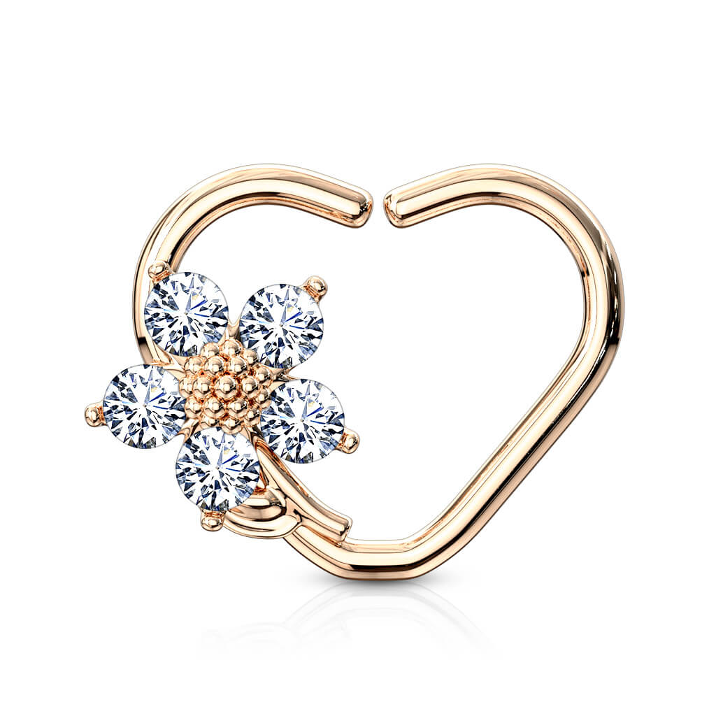 Ring Herz Blume Zirkonia Biegbar - Image 7