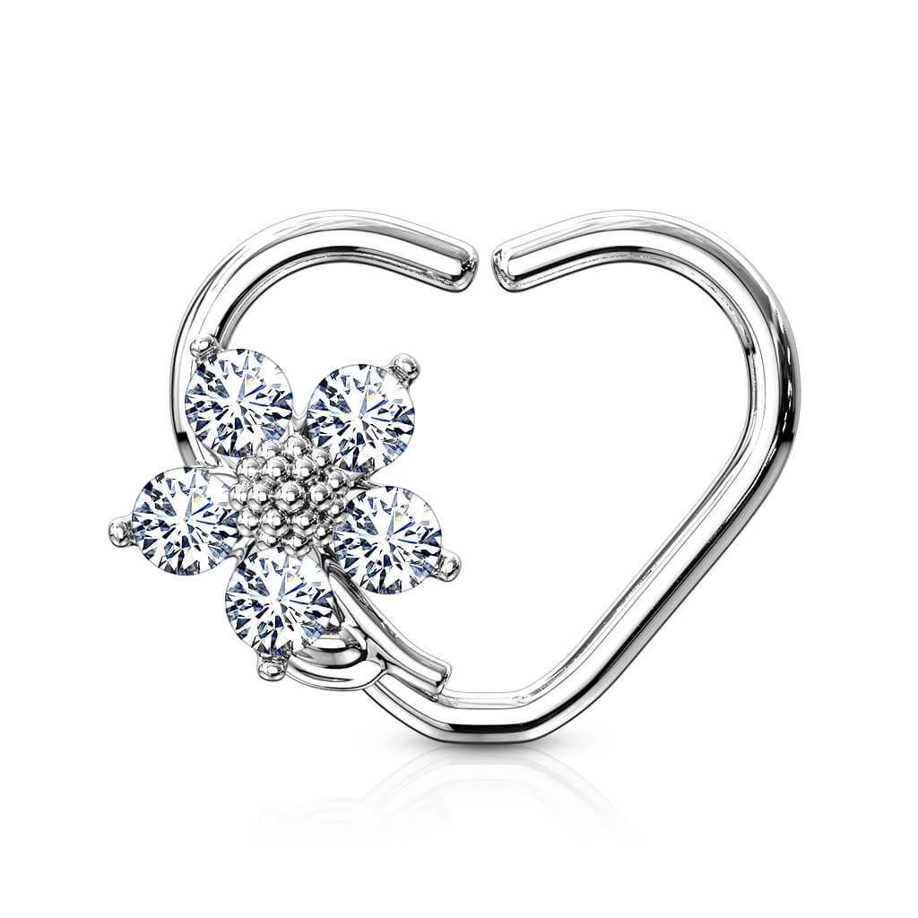 Ring Herz Blume Zirkonia Biegbar - Image 8