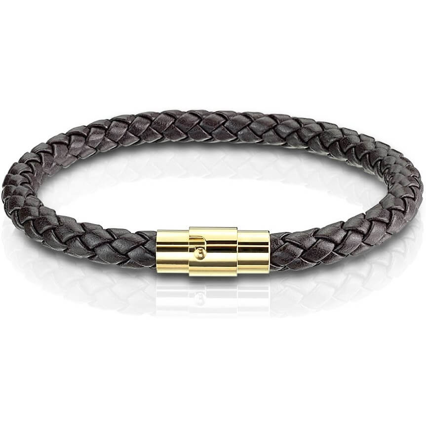 Armband Braun Geflochten Gold Verschluss Magnet