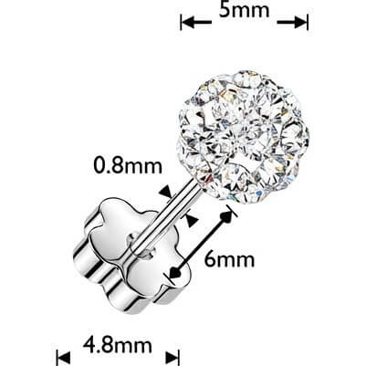 Ohrring Pave Kristallkugel 1 Paar - Image 2