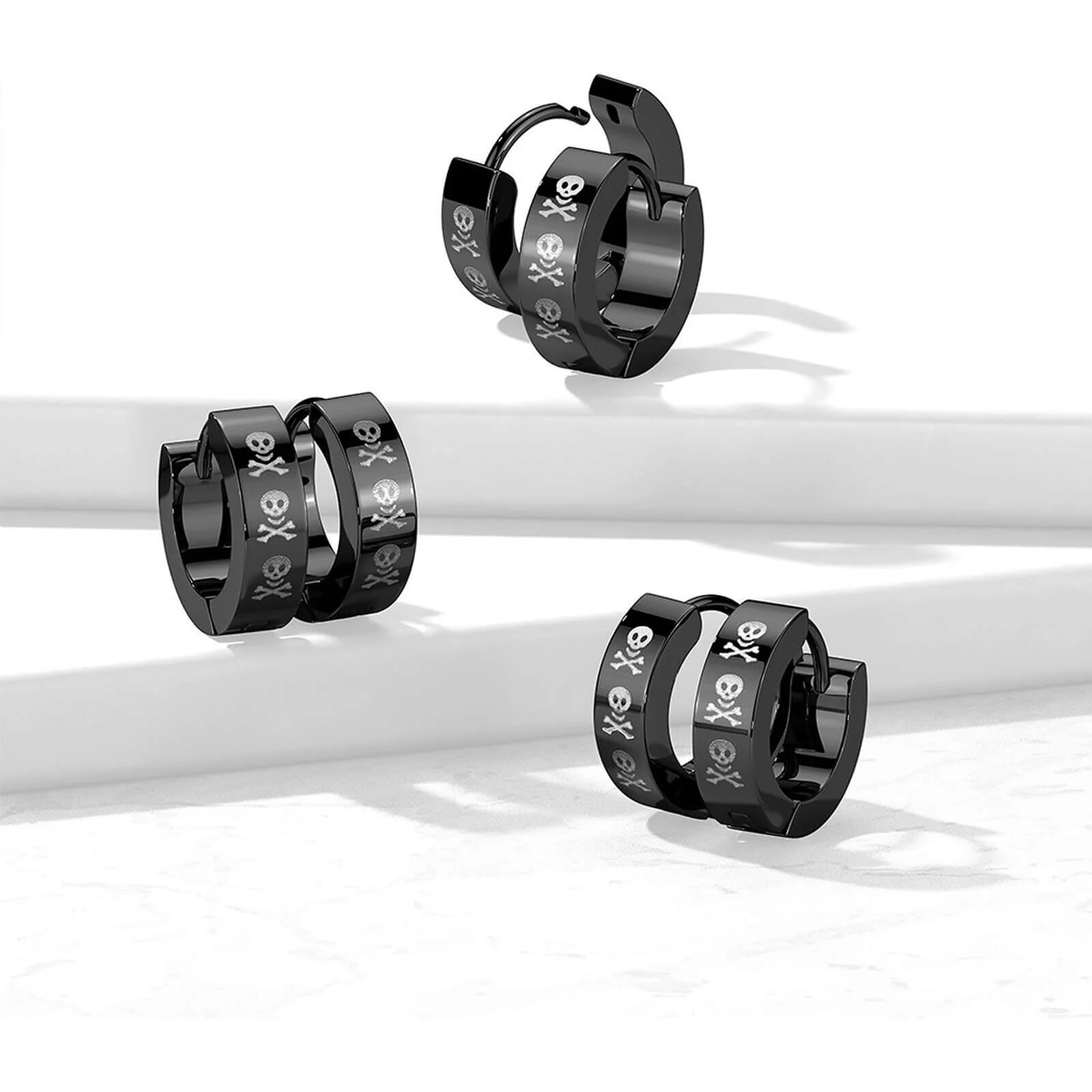Ohrring Totenkopf Schwarz Clicker