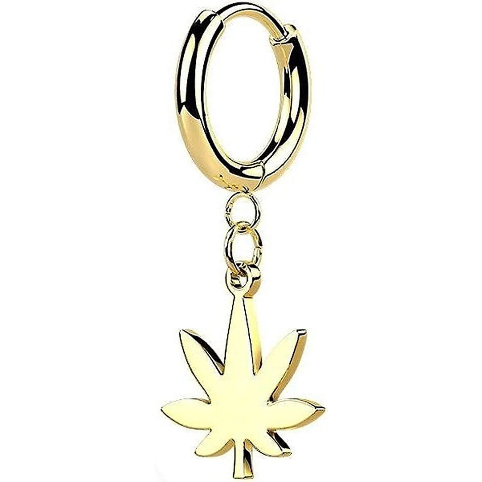 Ohrring Hanfblatt beweglich Clicker
