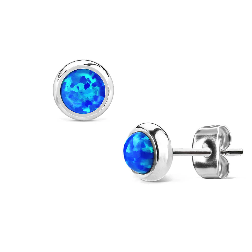 Ohrstecker Opal Rund Silber - Image 4