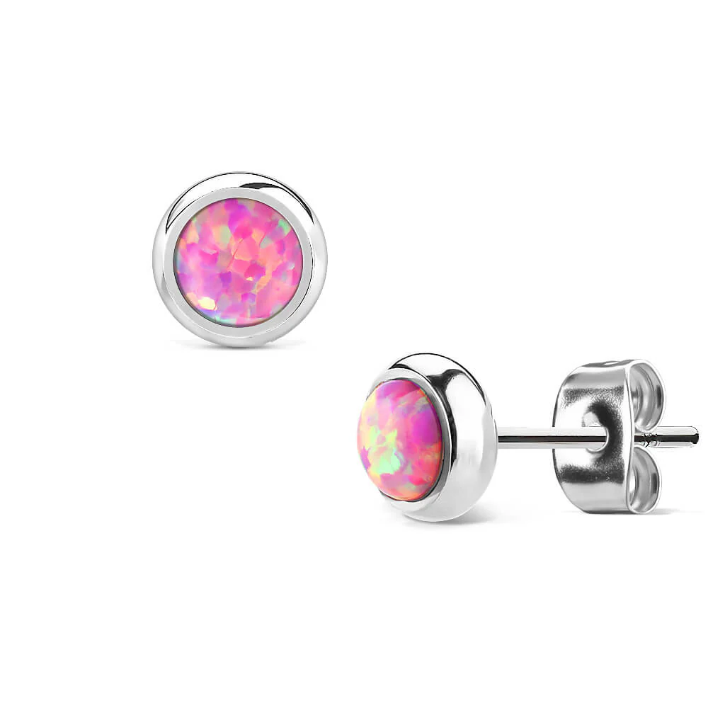 Ohrstecker Opal Rund Silber - Image 7