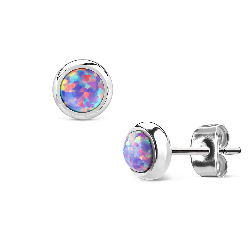 Ohrstecker Opal Rund Silber - Image 9