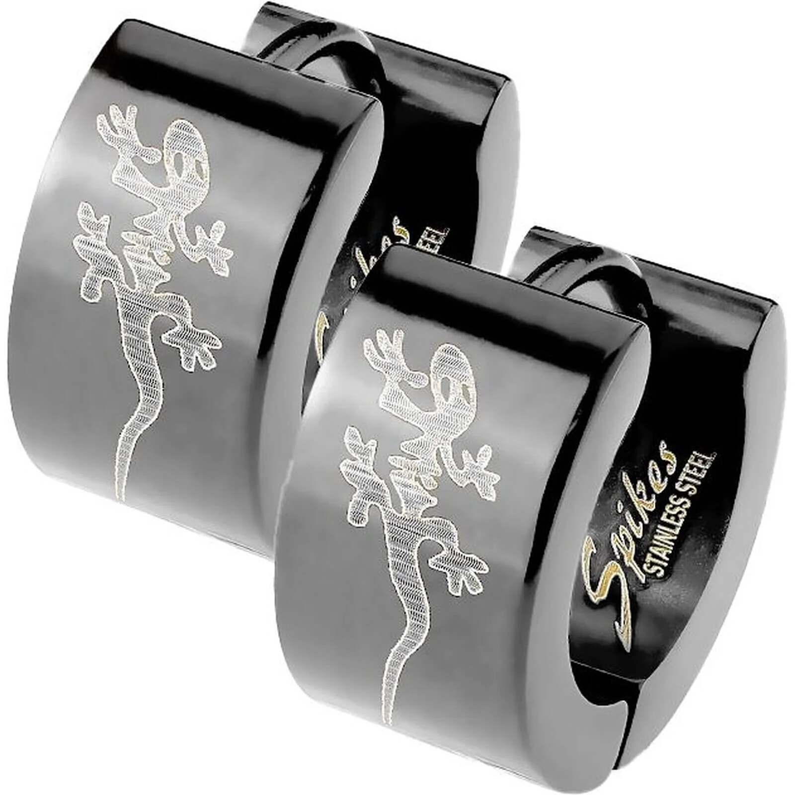 Ohrring Gecko Schwarz Clicker