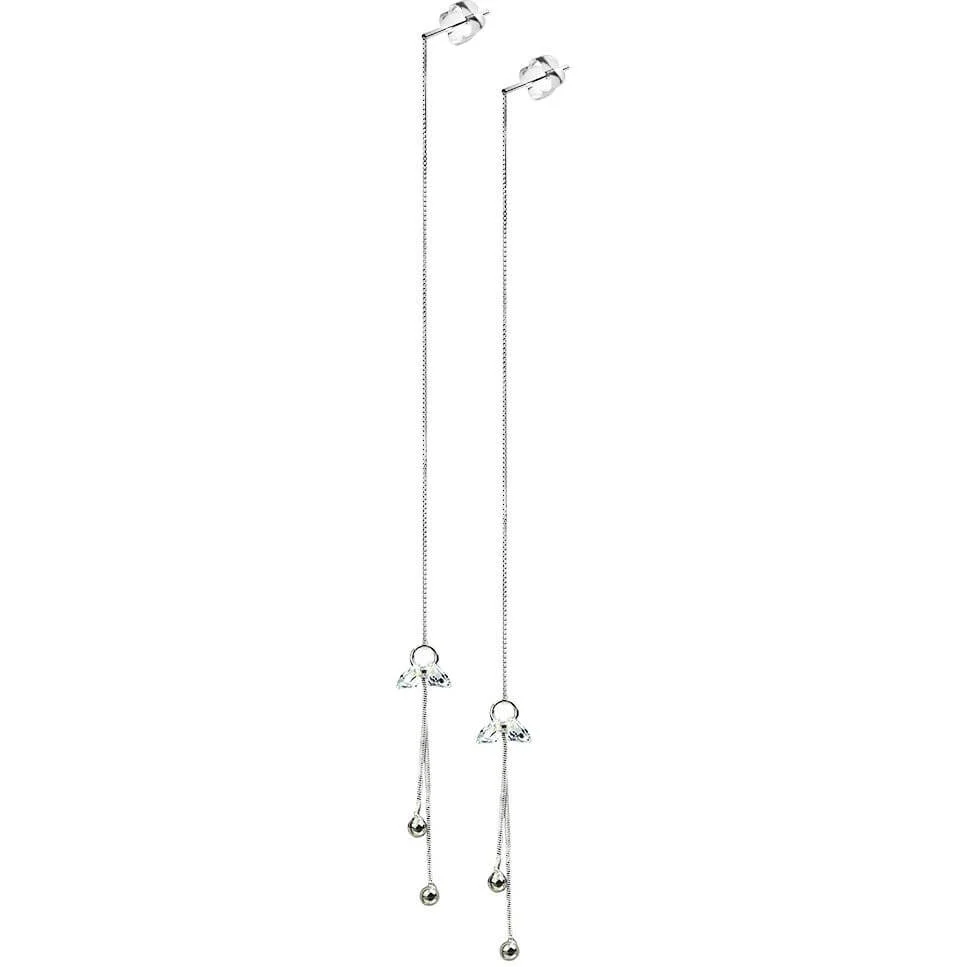 Silber 925 Ohrstecker Ketten beweglich Silber