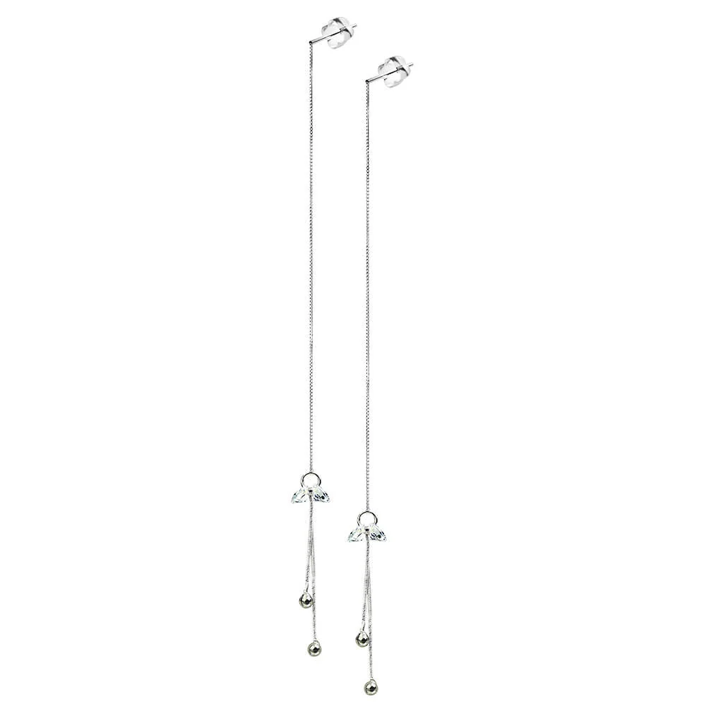 Silber 925 Ohrstecker Ketten beweglich Silber - Image 4
