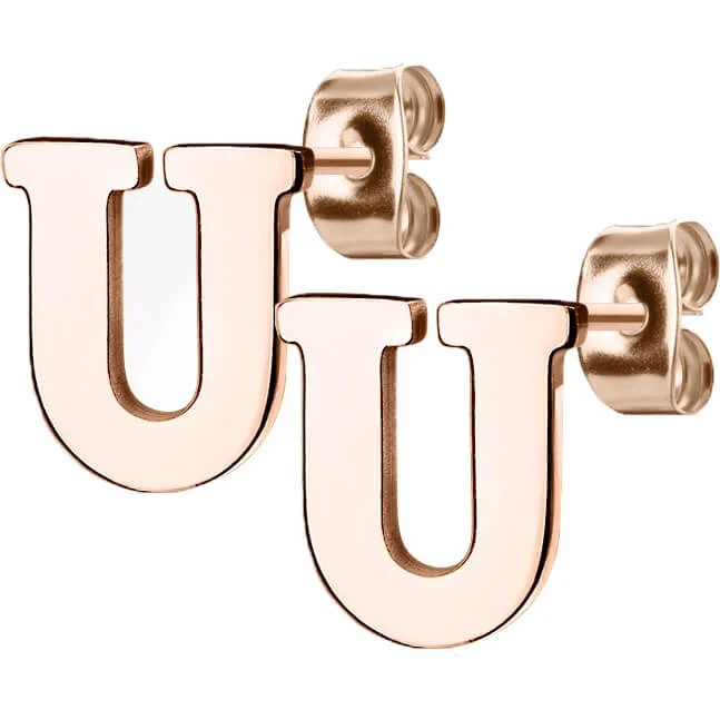 Ohrstecker Buchstaben A-Z Roségold - Image 4