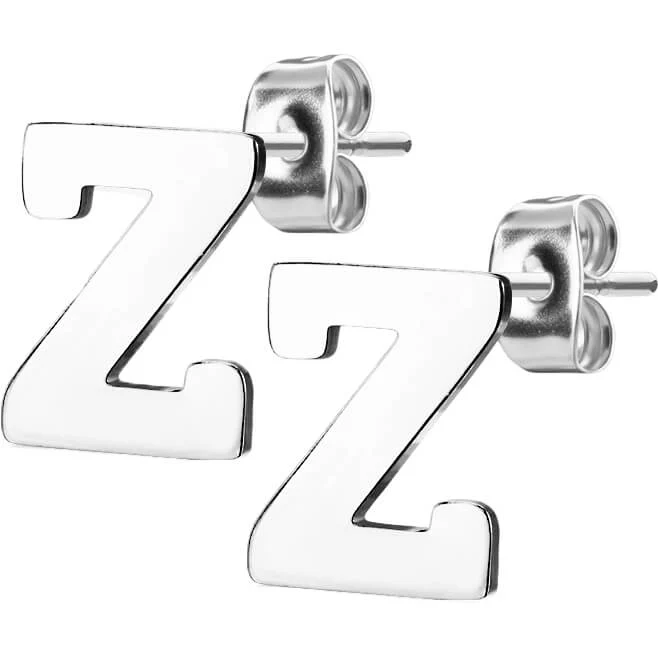 Ohrstecker Buchstaben A-Z Silber - Image 10