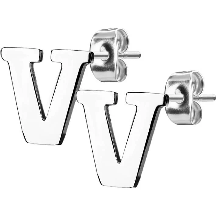 Ohrstecker Buchstaben A-Z Silber - Image 6