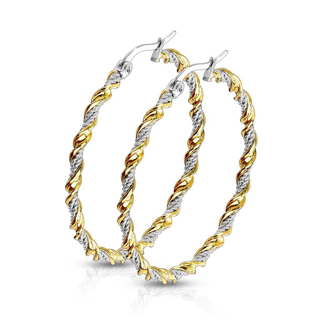 Creole Gedreht Gold Silber - Image 6