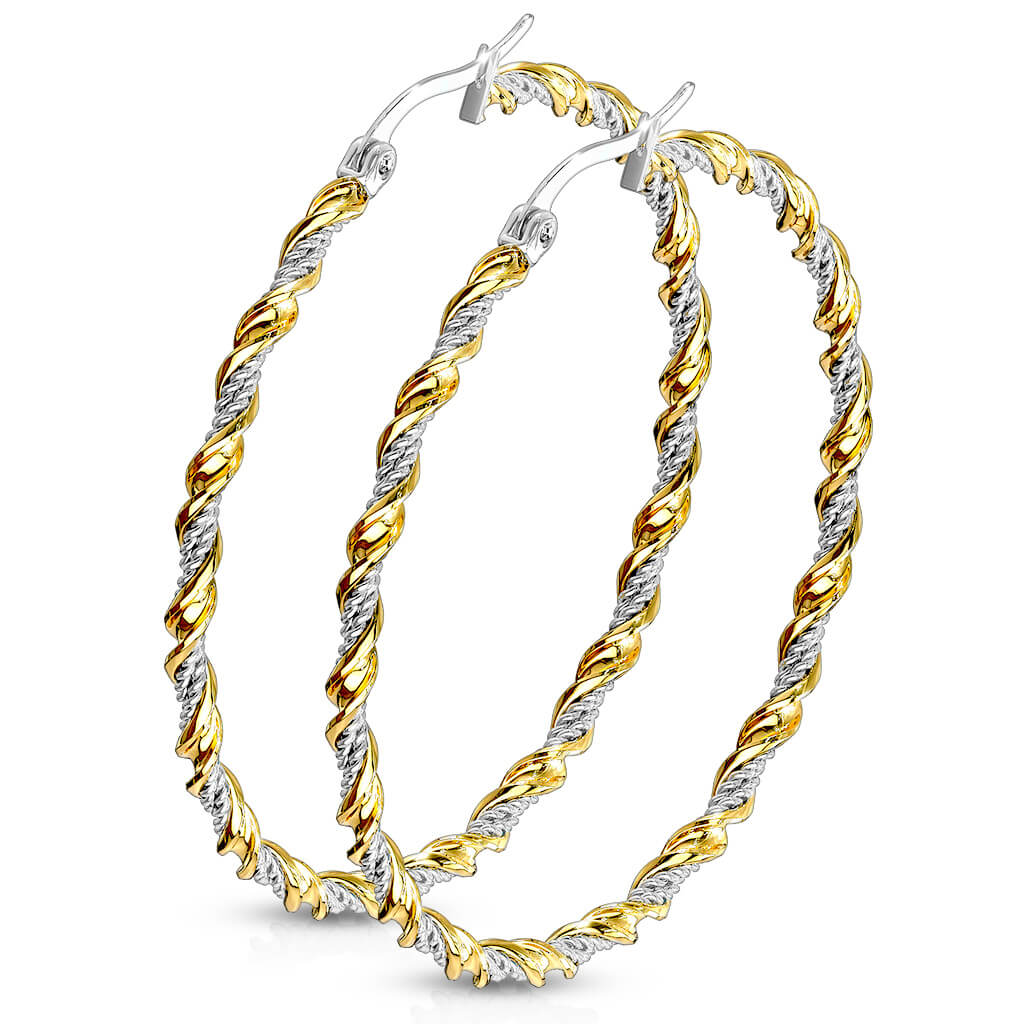 Creole Gedreht Gold Silber - Image 7