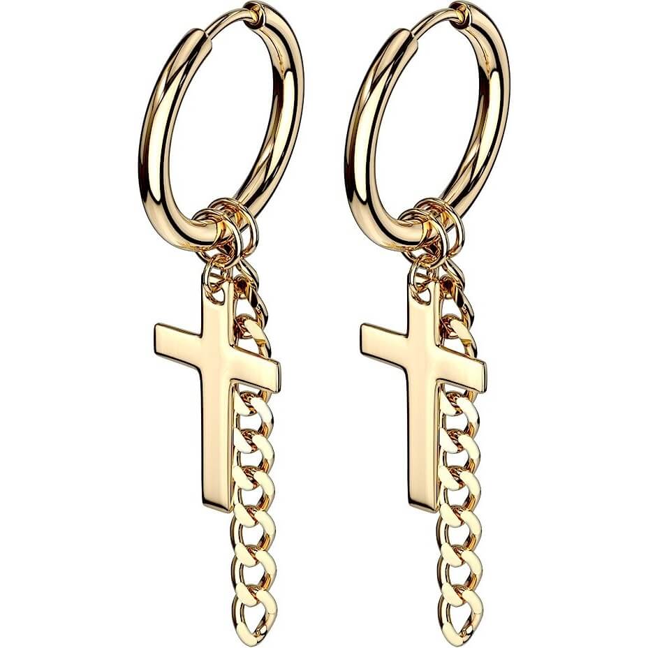 Ohrring Kreuz Kette beweglich Clicker
